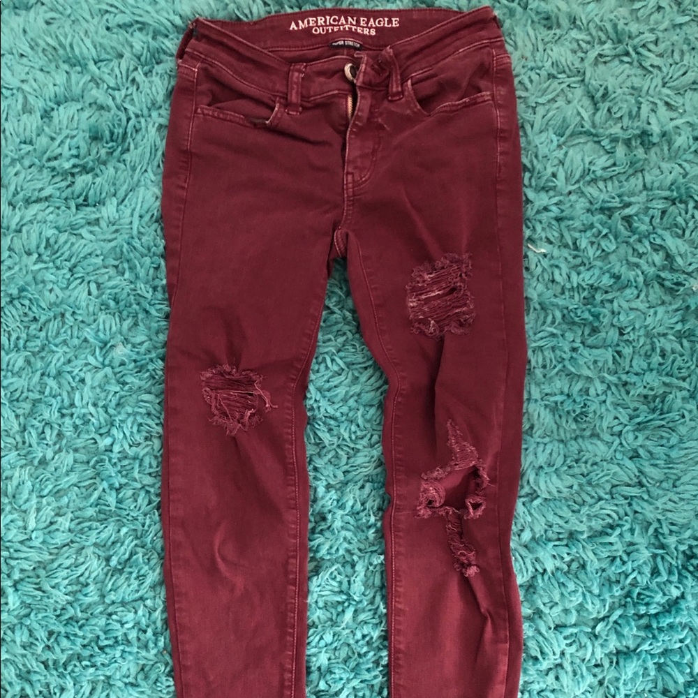 American Eagle maroon jeans